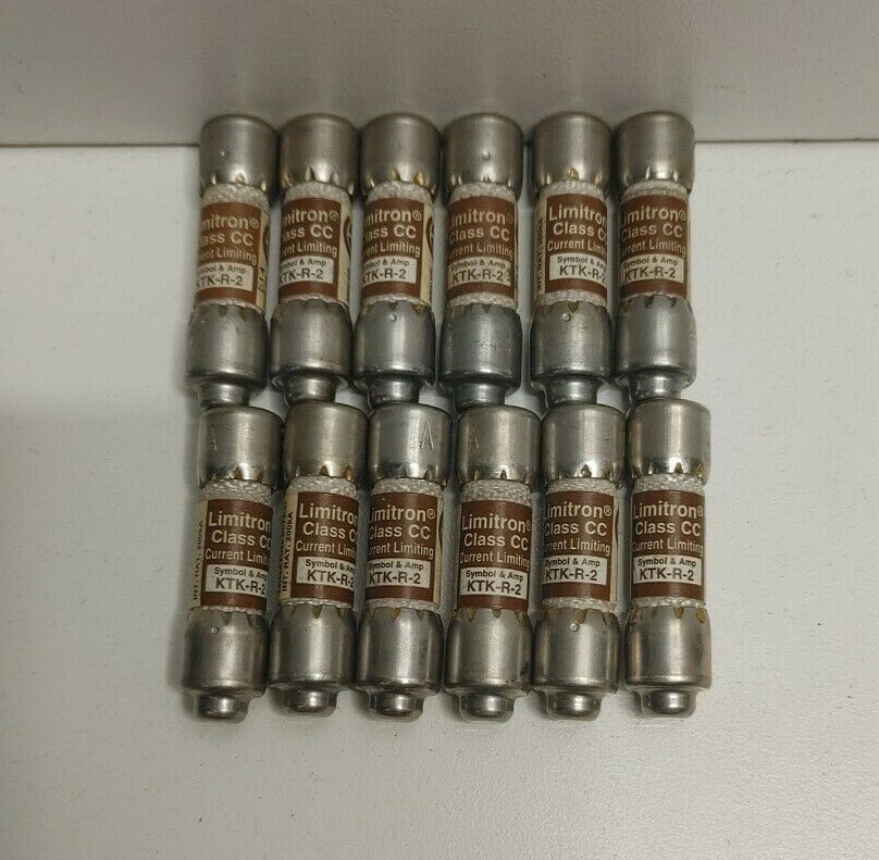 LOT OF 12 NEW OLD STOCK! BUSSMANN LIMITRON 2A 600V CC CLASS FUSES KTK-R-2