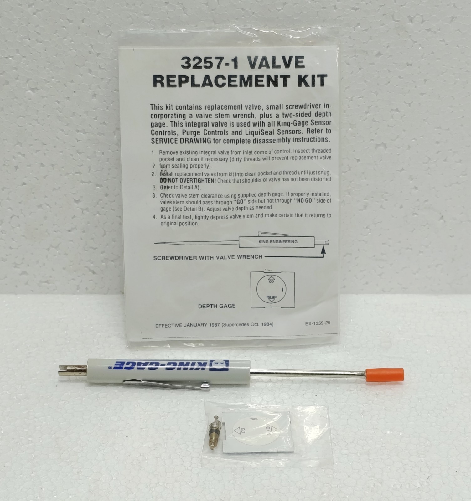 KING GAGE 7334-2 SAFEGARD SERVICE KIT 4575-3 VALVE 3257-1 DIAPHRAGM 4508-5 NEW
