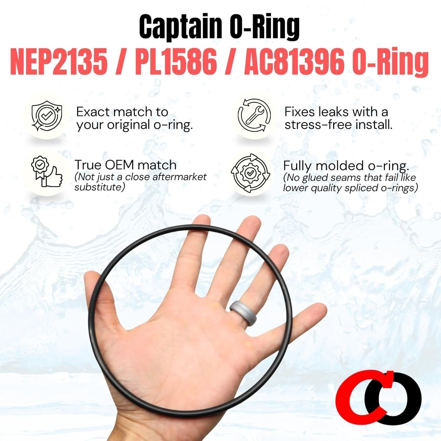 NEP2135 PL1586 AC81396 O-Rings for Pureline Splash Blue Wave Pooline Pumps (2pk)