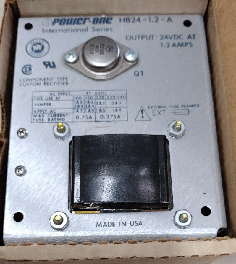 Power-One HB24-1.2-A Linear AC-DC Power Supply HB2412A -New, 30 Day Wty (I1)