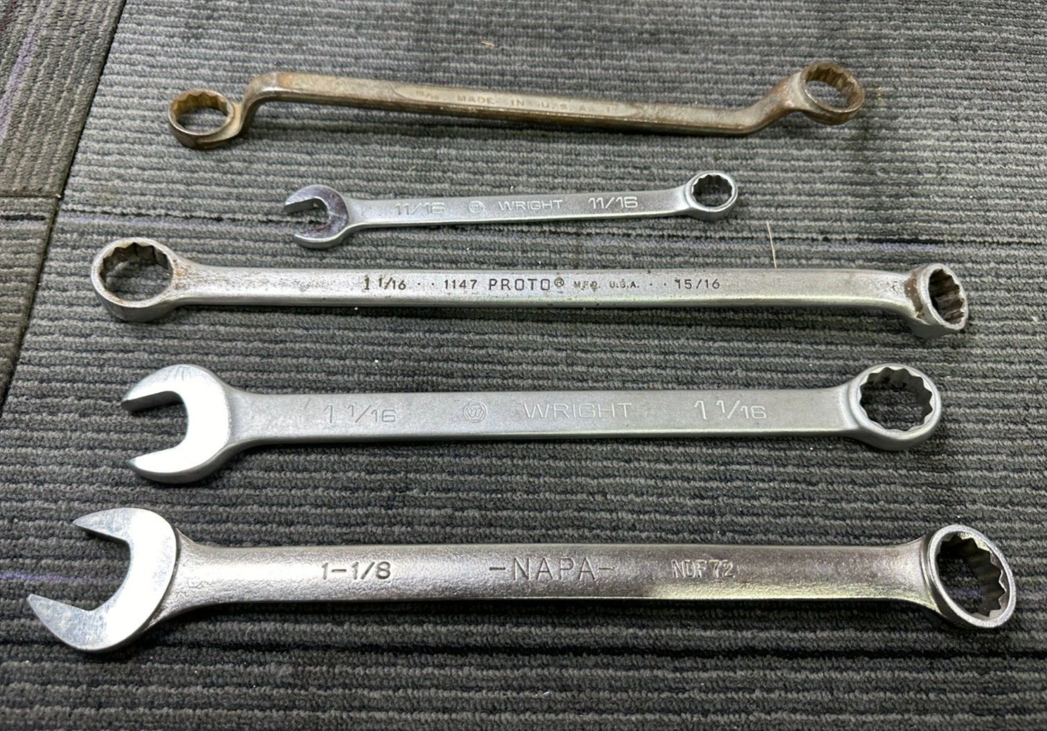 (5) Wrenches Proto Wright Napa USA Made