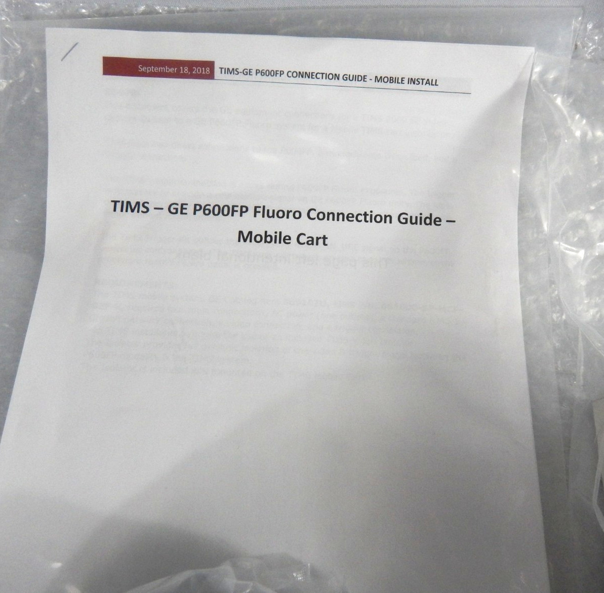 TIMS MEDICAL FOR GE P600FP TRIGGER CONNECTION KIT