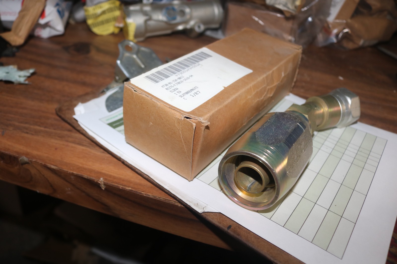 NOS Eaton Aeroquip hose fitting PN FJ9018-1616-94 4730-01-234-0012
