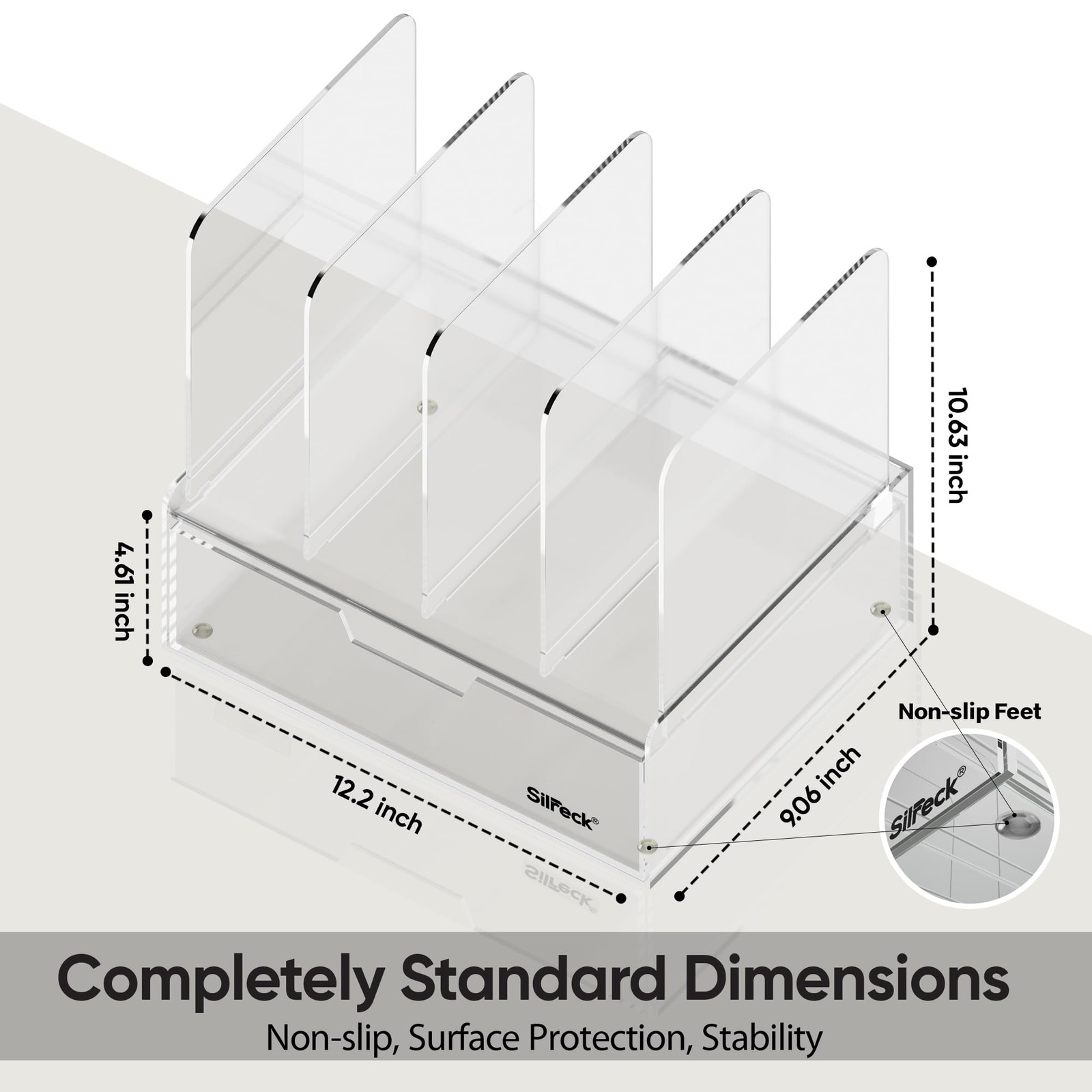 Acrylic Desktop Organizer Easy-Access Drawer I Clear Storage