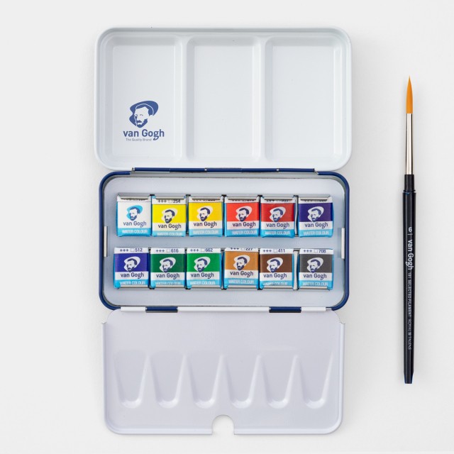 Traveler’s Factory TALENS Van Gogh Solid Watercolor Paints, 12-Color S Japan NEW