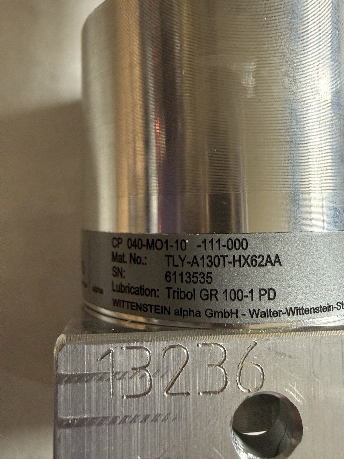 WITTENSTEIN TLY-A130T-HX62AA,CP 040-M01-10-111-000 GEAR HEAD MOTOR,DE