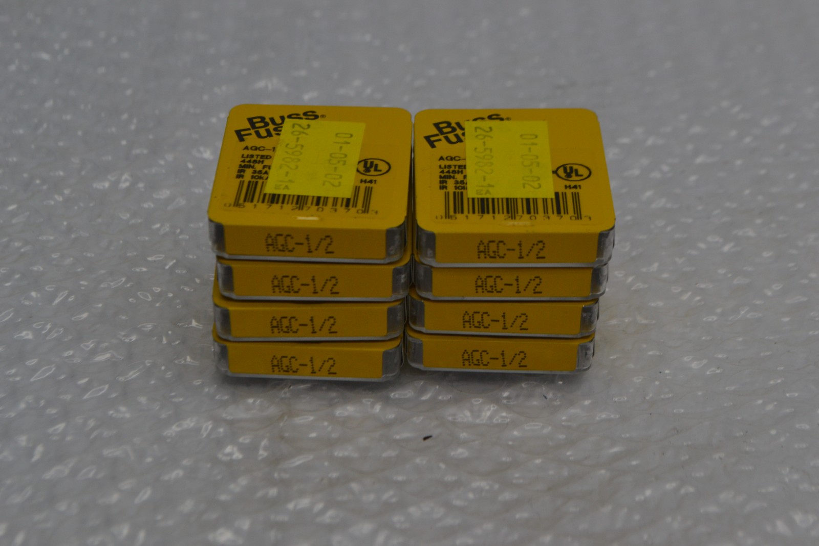 BUSSMANN AGC-1/2 FUSE LOT OF 8 PKG OF 5 NSMP