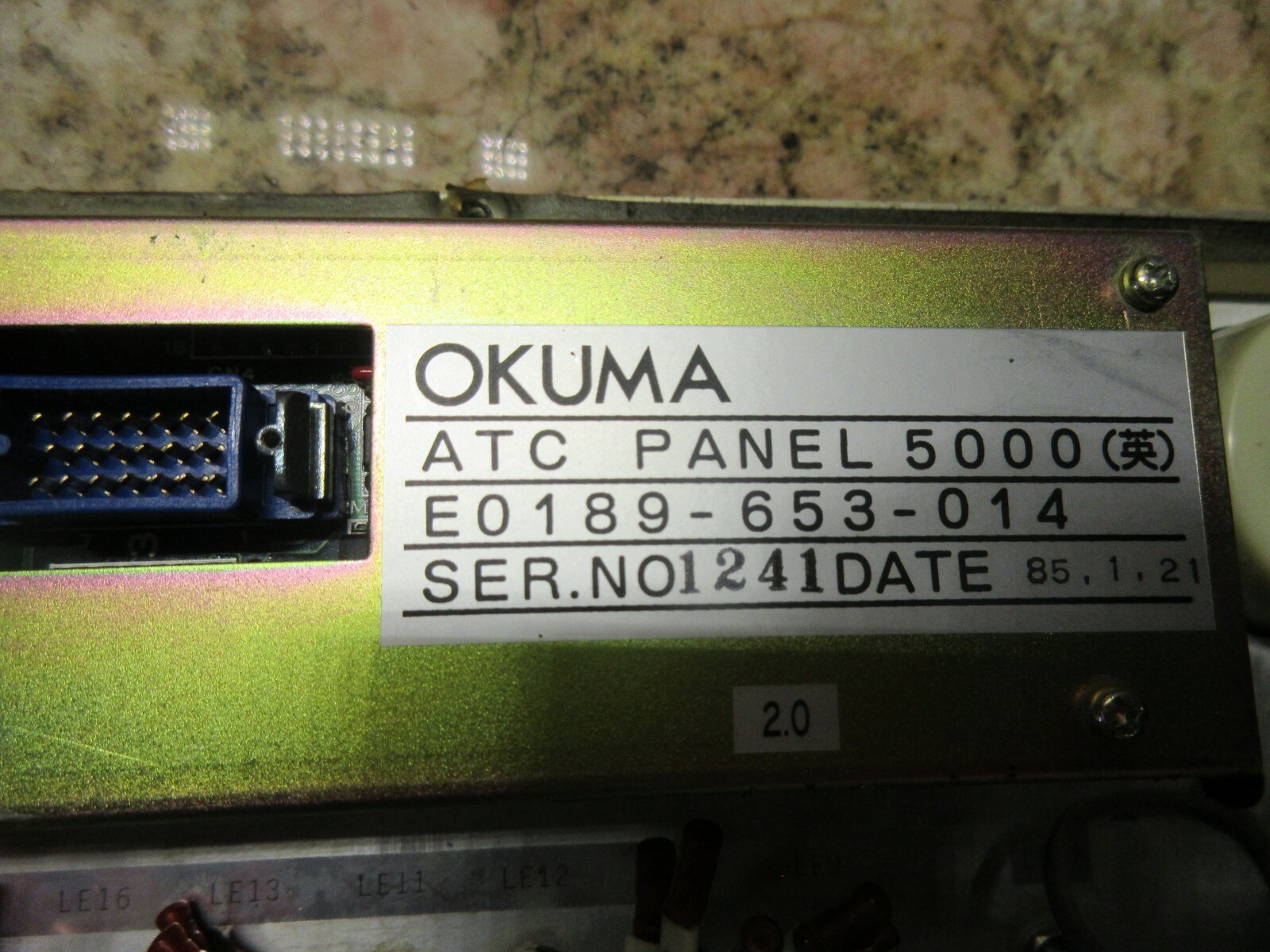 OKUMA MC-4VA CNC MILL OSP5000M MAIN OPERATOR PANEL E5406-019-099-1 E0189-653-014