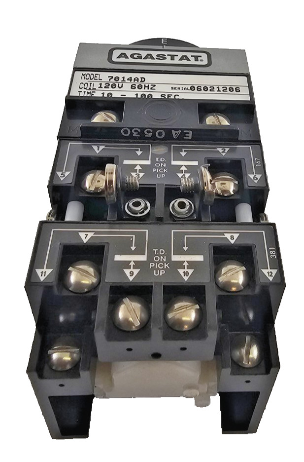 AGASTAT 7014AD TIMING RELAY 10-100SEC 120V 60HZ TIME DELAY