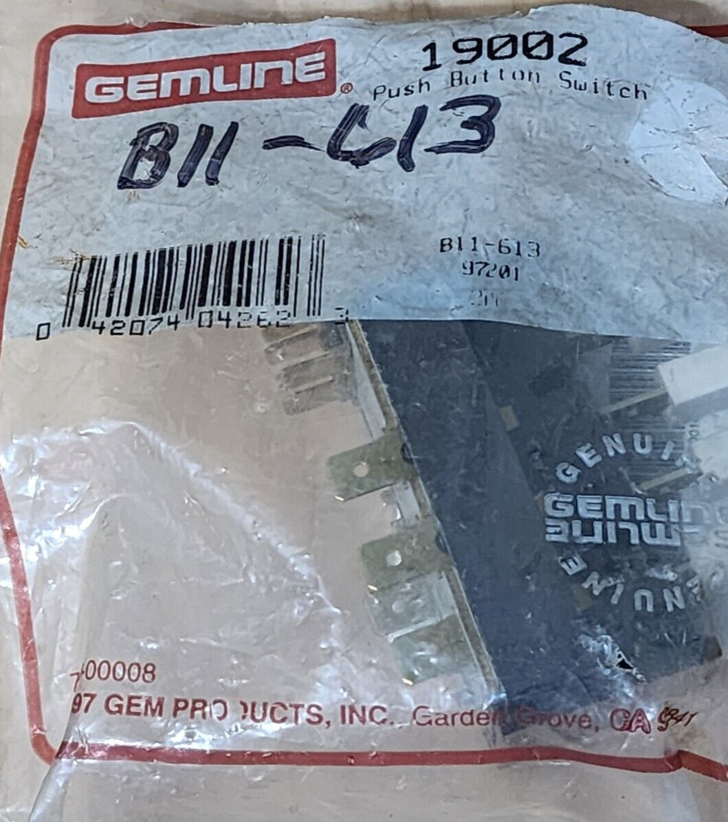 OEM ASP4225-190 Gemline 19002 Push Button 4 Position Switch B11-613, 190-2