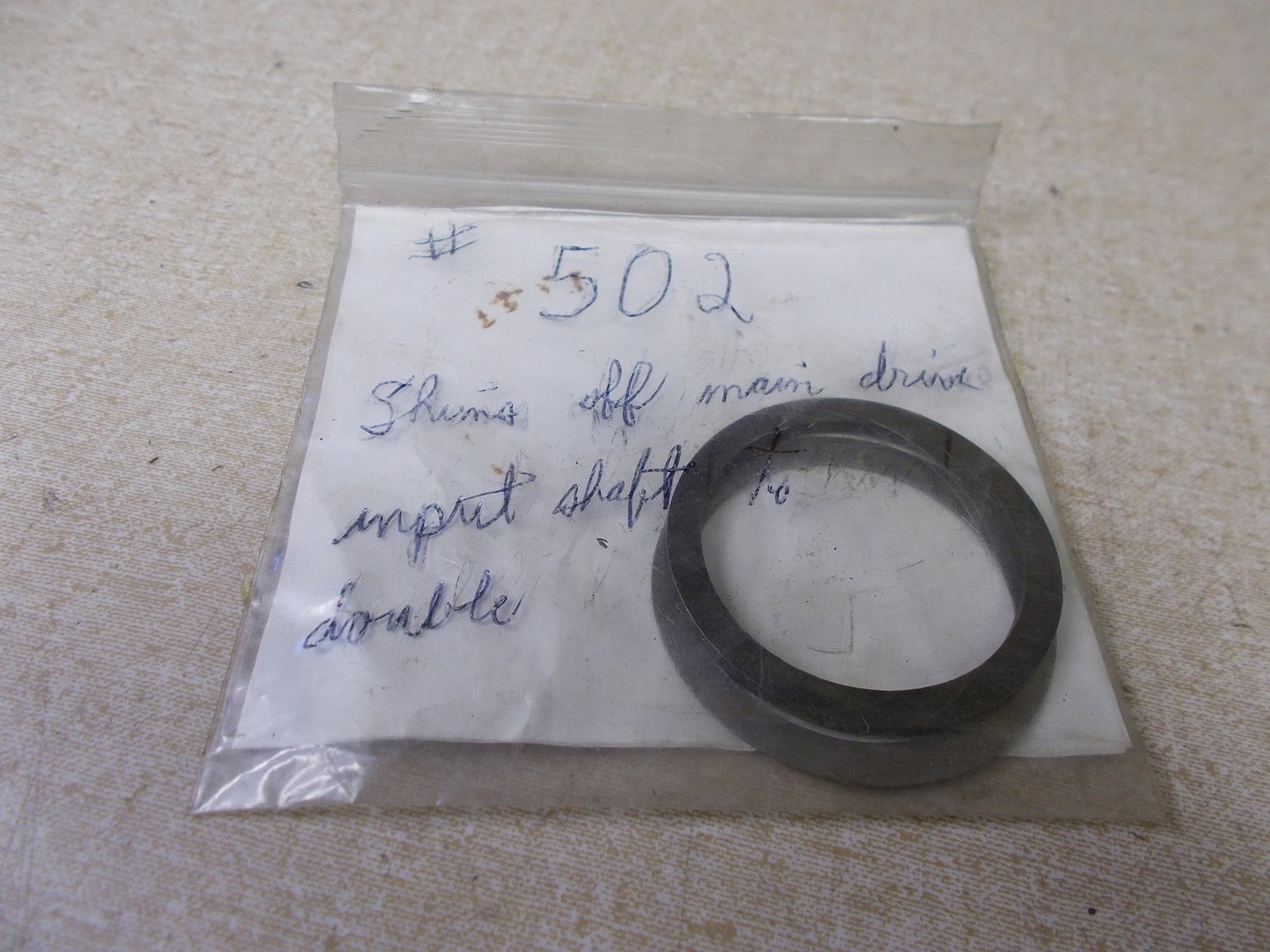 NEW Shims to Main Drive Input Shaft To Double #502 *FREE SHIPPING*