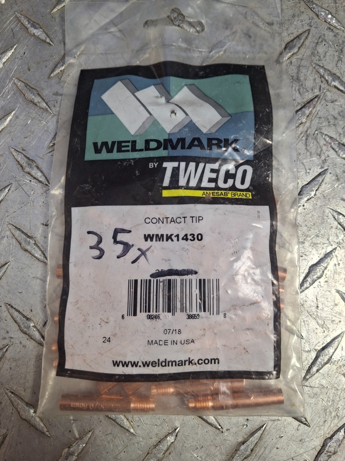Weldmark by Tweco WMK1430 MIG Copper Welding Contact Tips 14 Series Lot of 35