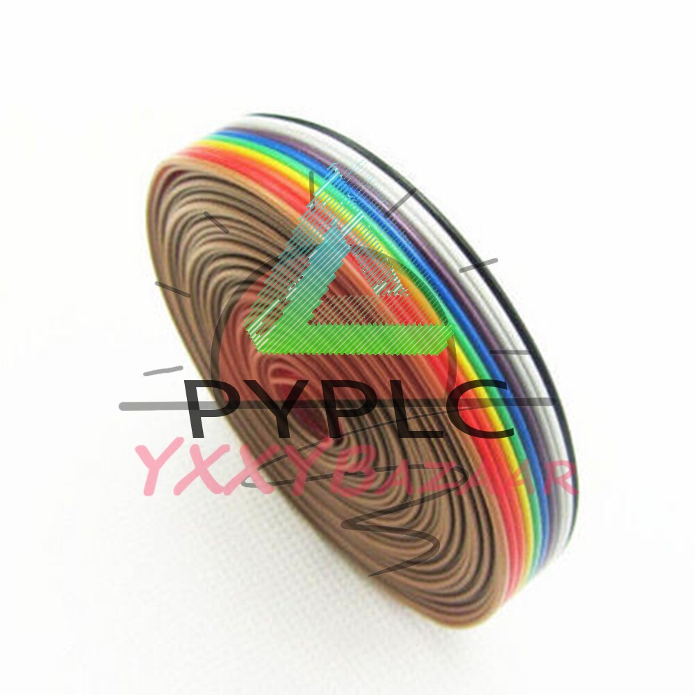 1.27mm Spacing Pitch10 WAY 10P Flat Color Rainbow Ribbon Cable Wiring Wire CA 1M