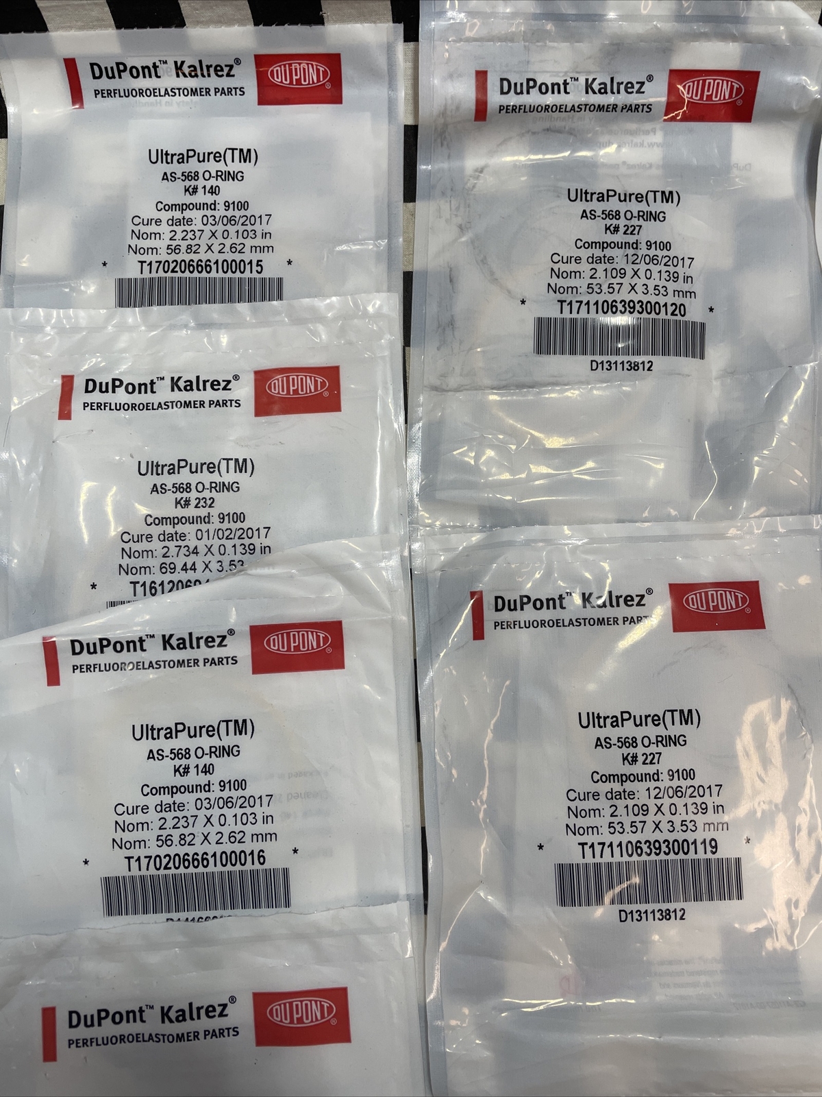 KALREZ ULTRAPURE AS-568A K#383 K#225 K#232 K#140 K#232 K#227 K#225 Lot Of 12