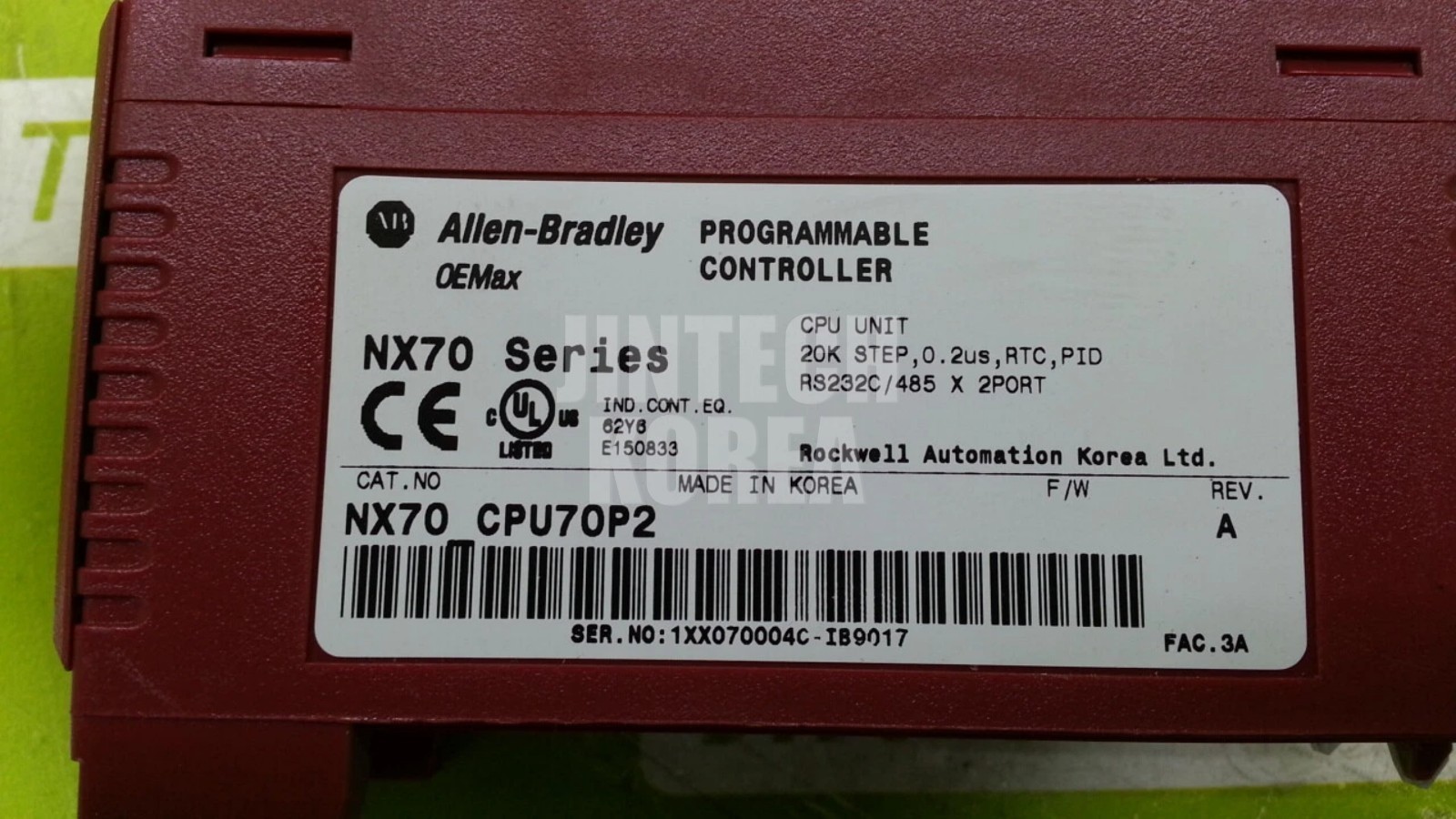 3196) [USED] ALLEN-BRADLEY NX70 SERIES NX70-CPU70P2 NX70_CPU70P2