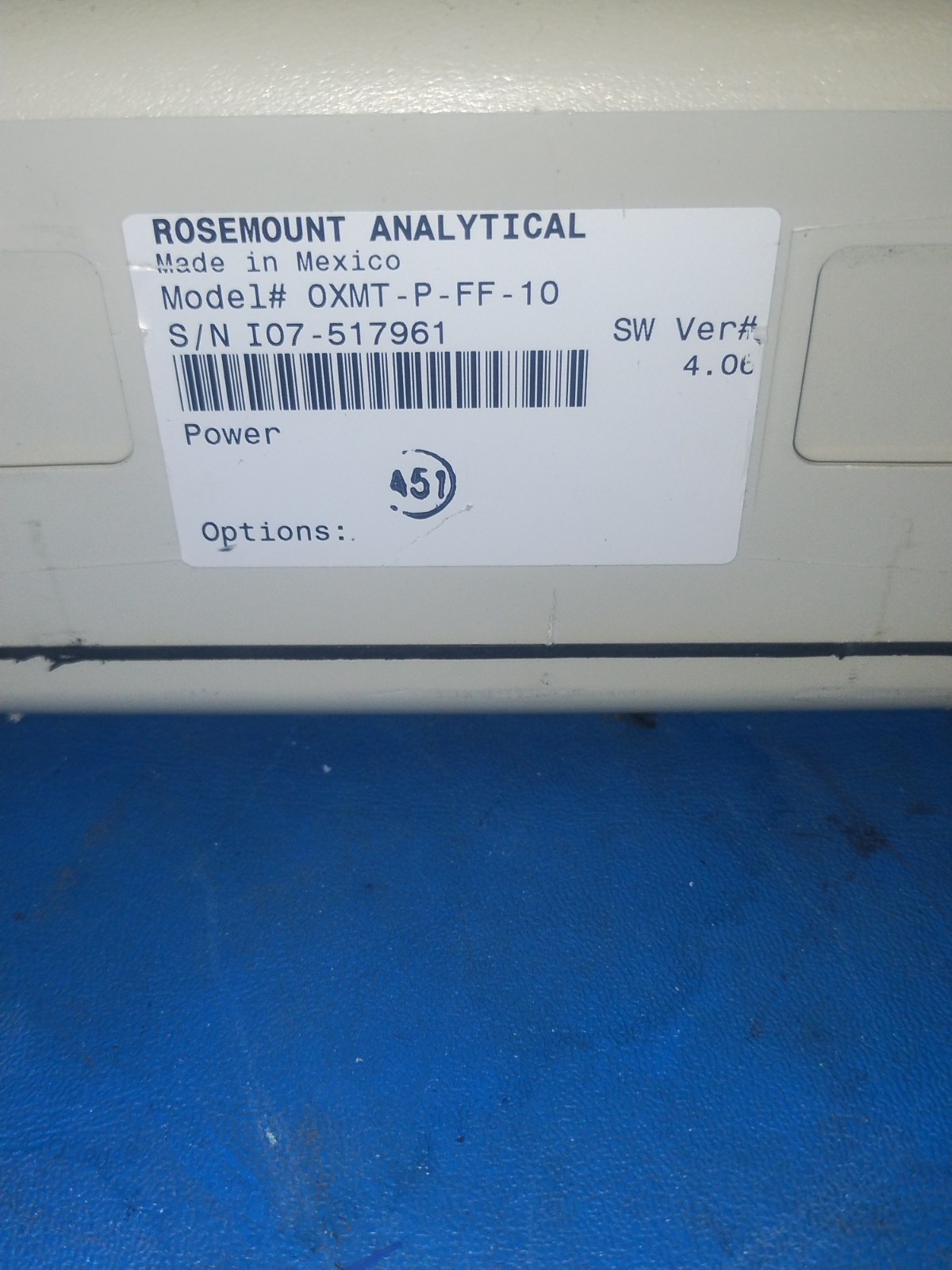 Rosemount Analytical Solu Comp Xmt Transmitter OXMT-P-FF-10.