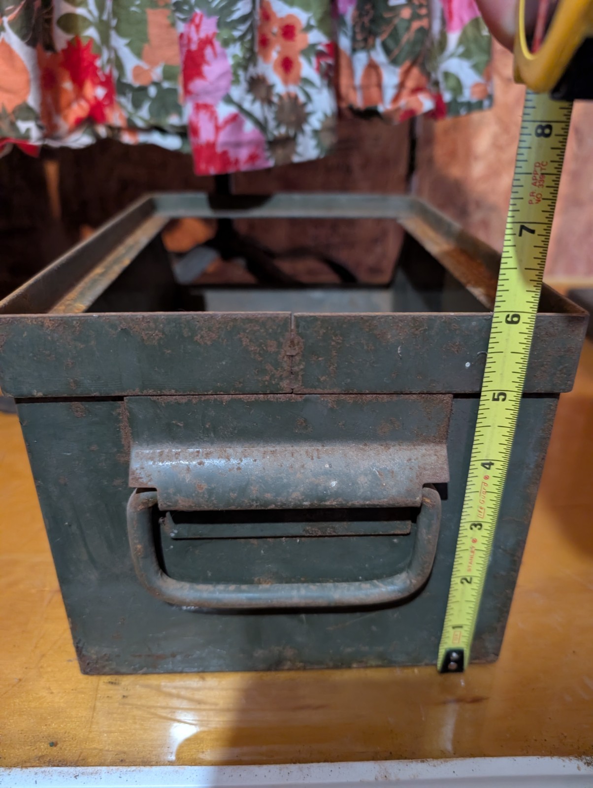 Metal Parts Bin With Handles Stacking Box Industrial vintage