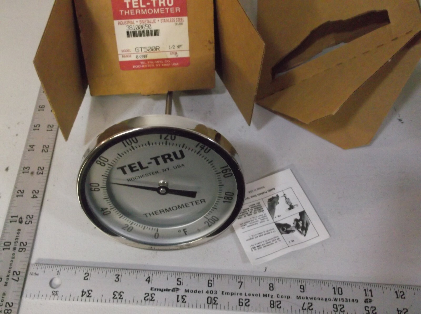 TEL-TRU GT500R THERMOMETER 0/200F 6″ STEM 38100650 STAINLESS STEEL