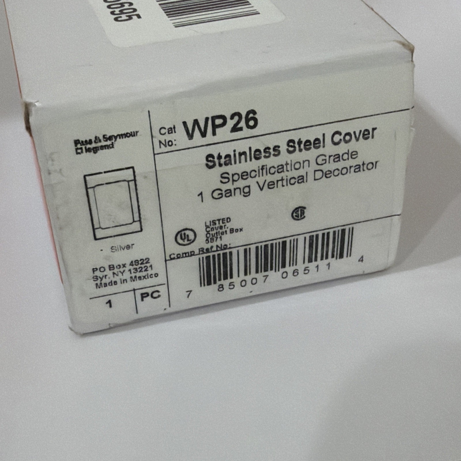 LEGRAND WP26 1 Gang vertical decora weatherproof cover, spec, stainless steel