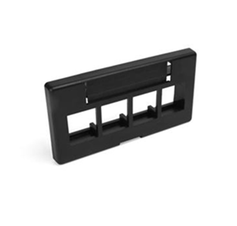 2-Pack Leviton 49910-SE4 Quickport W/ID Windows 4-Port Modular Black Faceplate