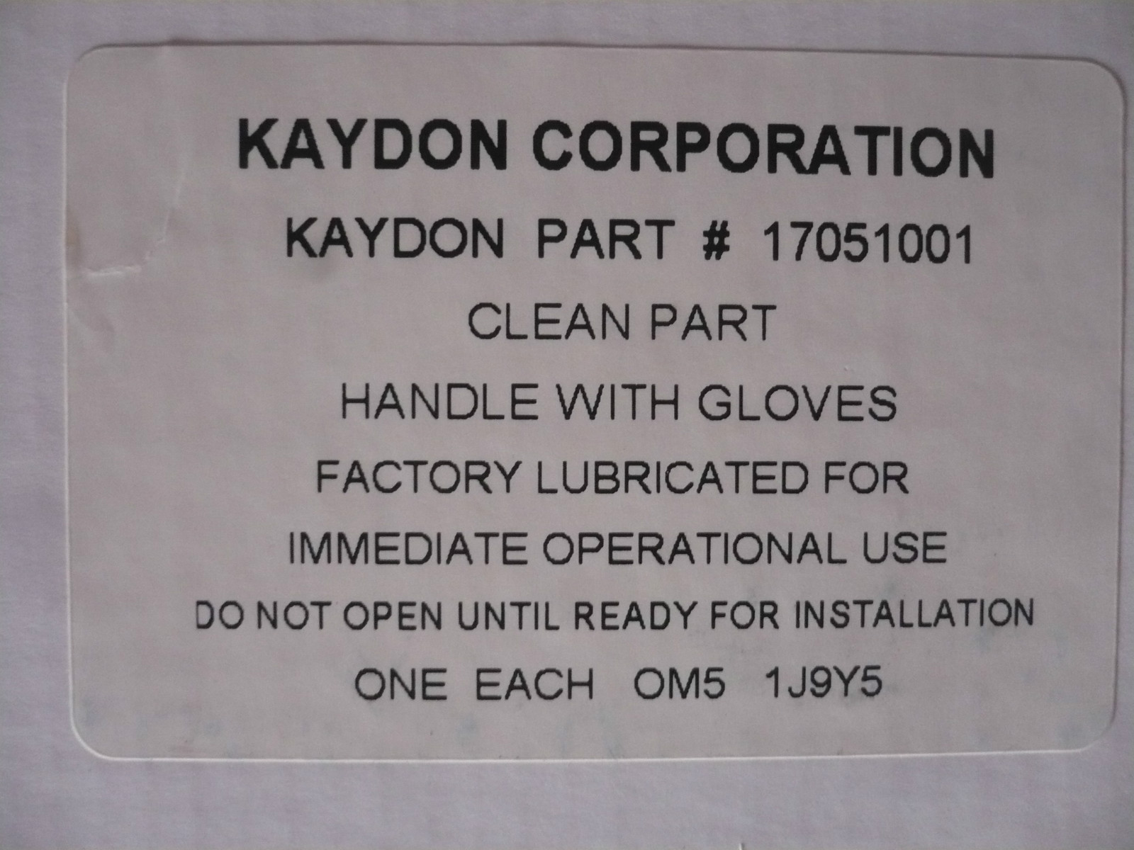 New Kaydon 17051001 Reali Slim Ball Bearing OM5 1J9Y5