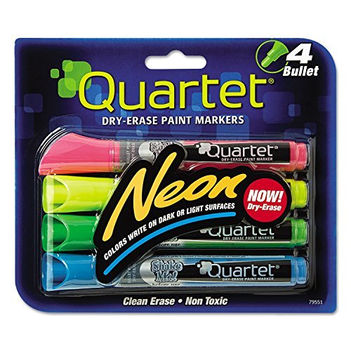 Neon Dry Erase Marker Set Assorted 4/Set
