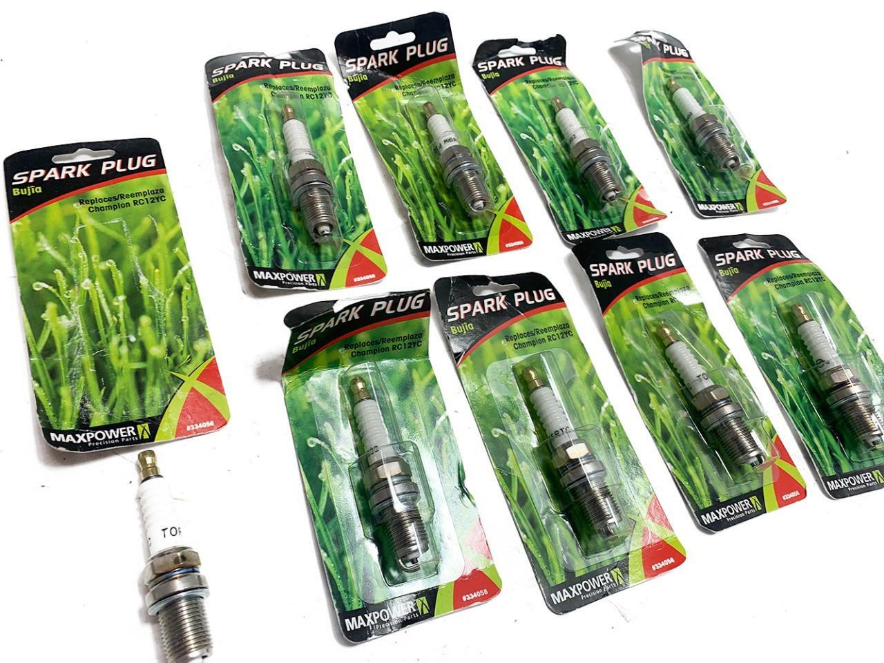 Box of 9 Qty Maxpower 334058 Spark Plug For Riding Mower NEW FREE FAST SHIP