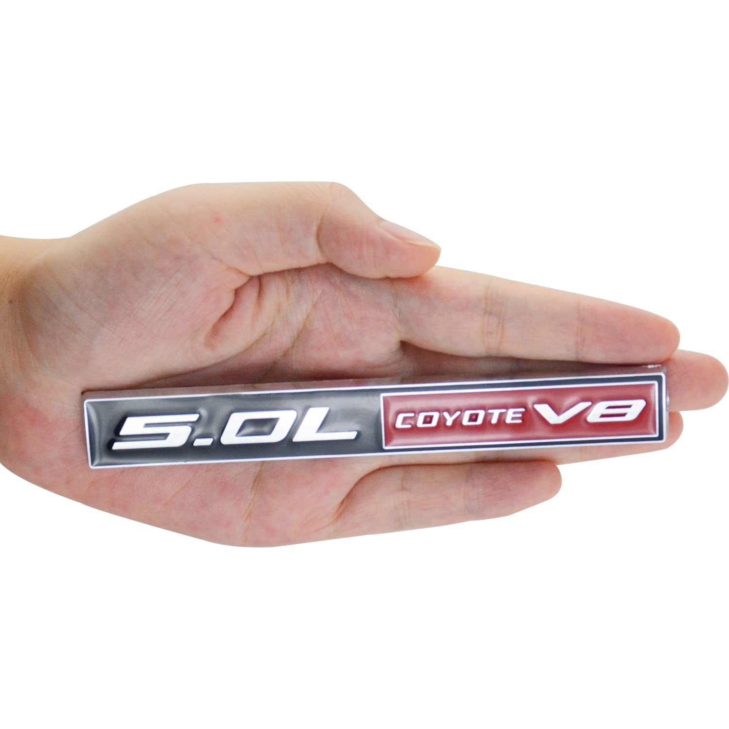2Pc 5.0L Coyote V8 Emblems 3D Adhesive Badge V8 Engine Trim Fender Hook Trunk…