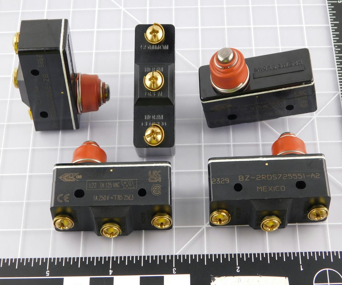 Lot of 6 HONEYWELL BZ-2RDS725551-A2 Premium Large Basic Switches: BZ Series, Si
