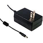 Mean Well GST25U24-P1J AC/DC Adapter – Wall Mount – 25 Watts: 24V @ 1.04A – N…