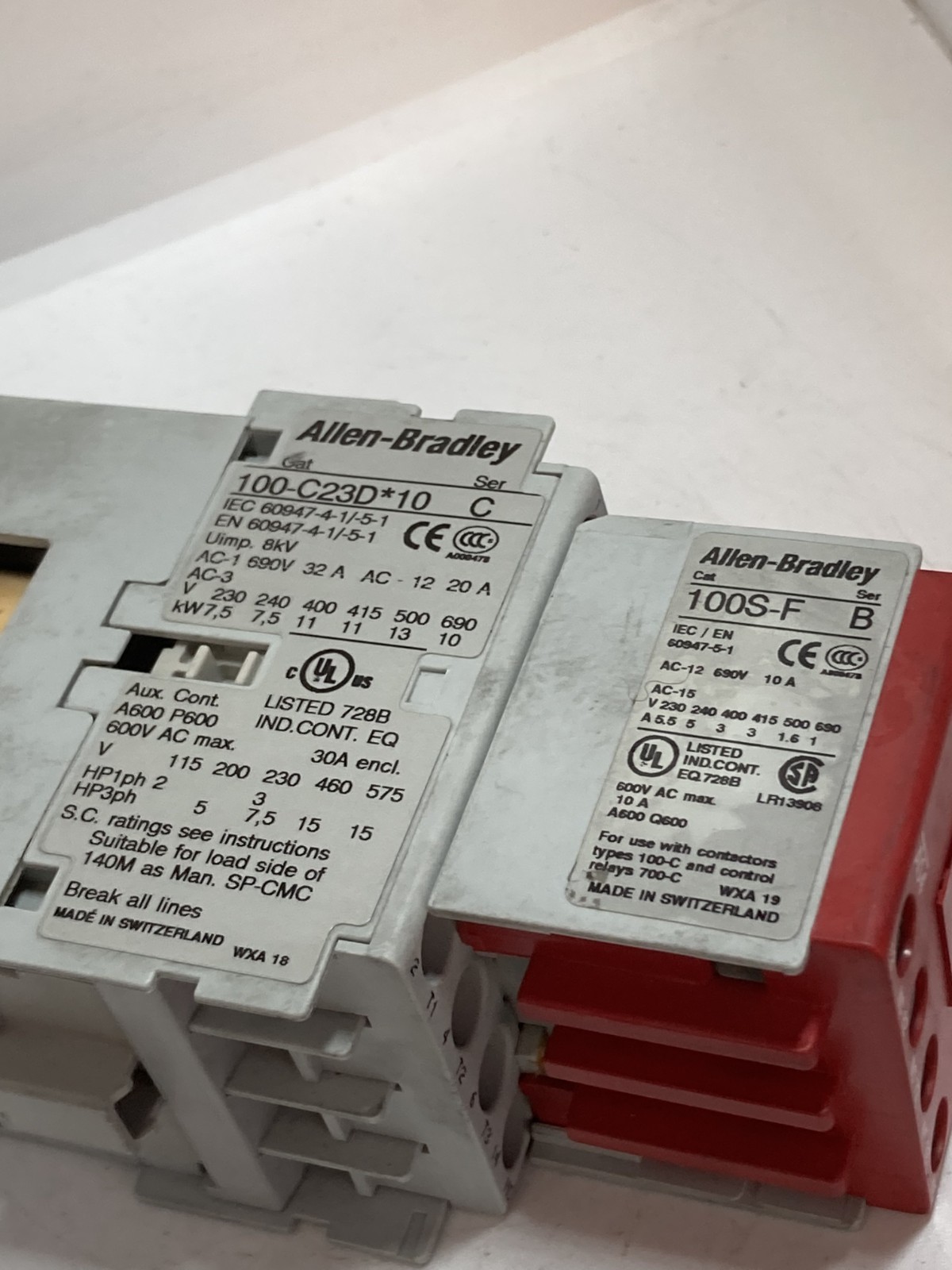 ALLEN BRADLEY 100S-C23DJ14C SAFETY CONTACTOR 3 POLE 690V 32A SERIES C