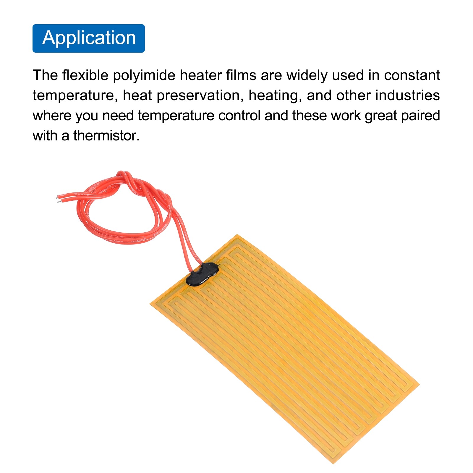 Pack of 6 Heater Film Heating Plate 12V 14W Polyimide Heat Pad 100mmx50mm