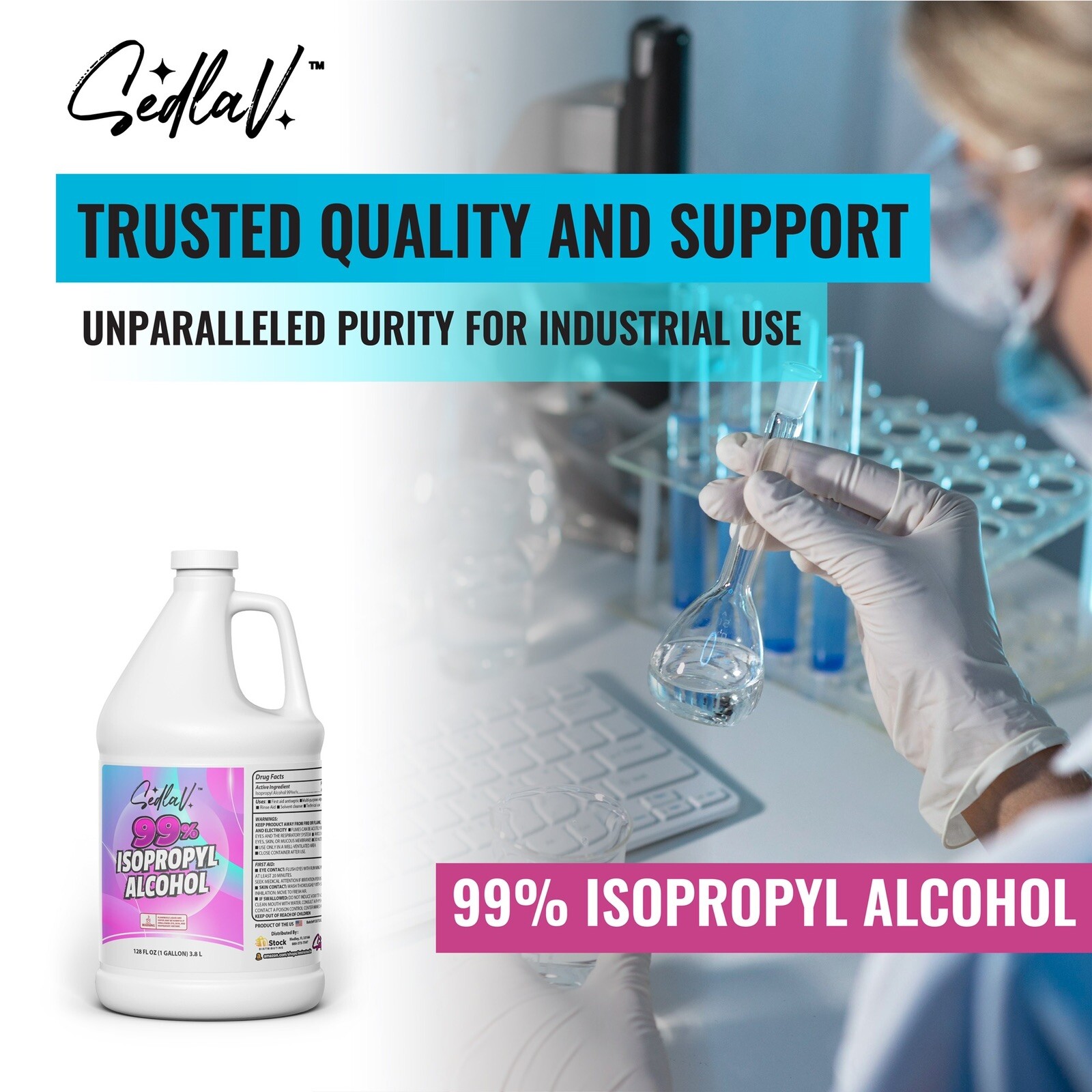 ISOPROPYL ALCOHOL 99% 2 GALLONS 100% PURE