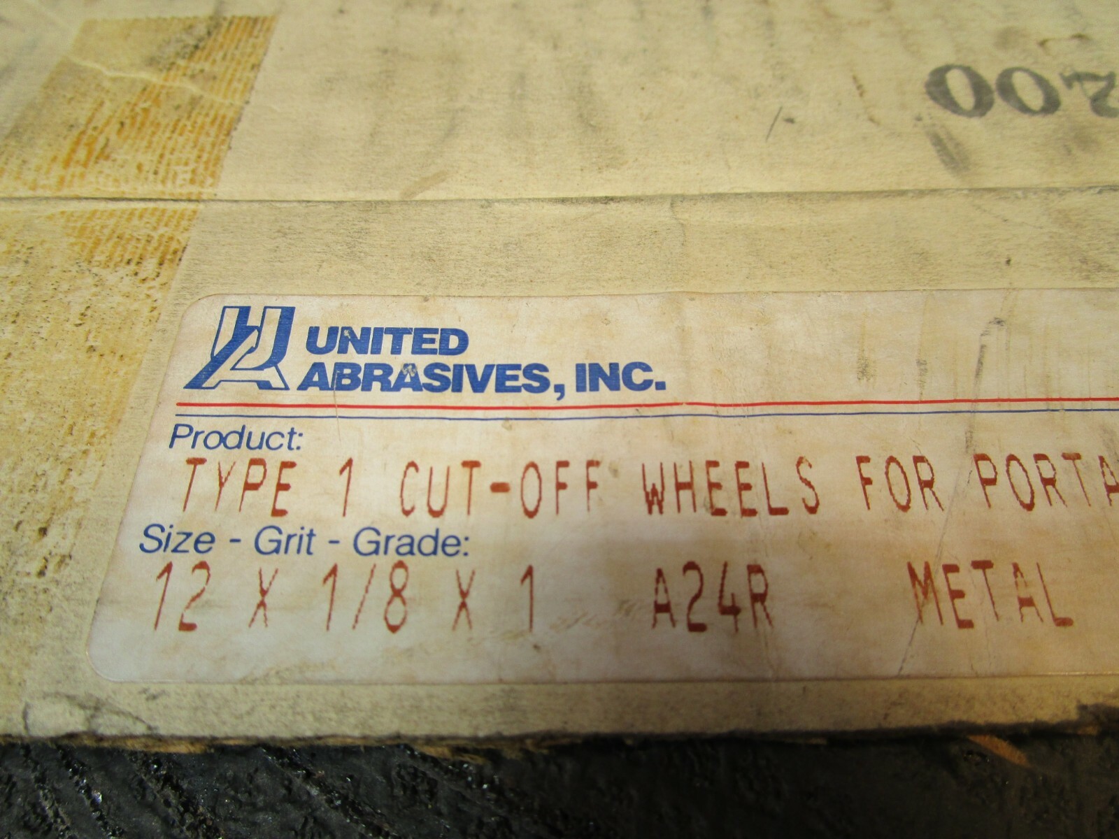 LOT OF 8 United Abrasives 23410, SAIT Wheel, 12″ x 1/8″ x 1, A24R Metal, A24R-BF