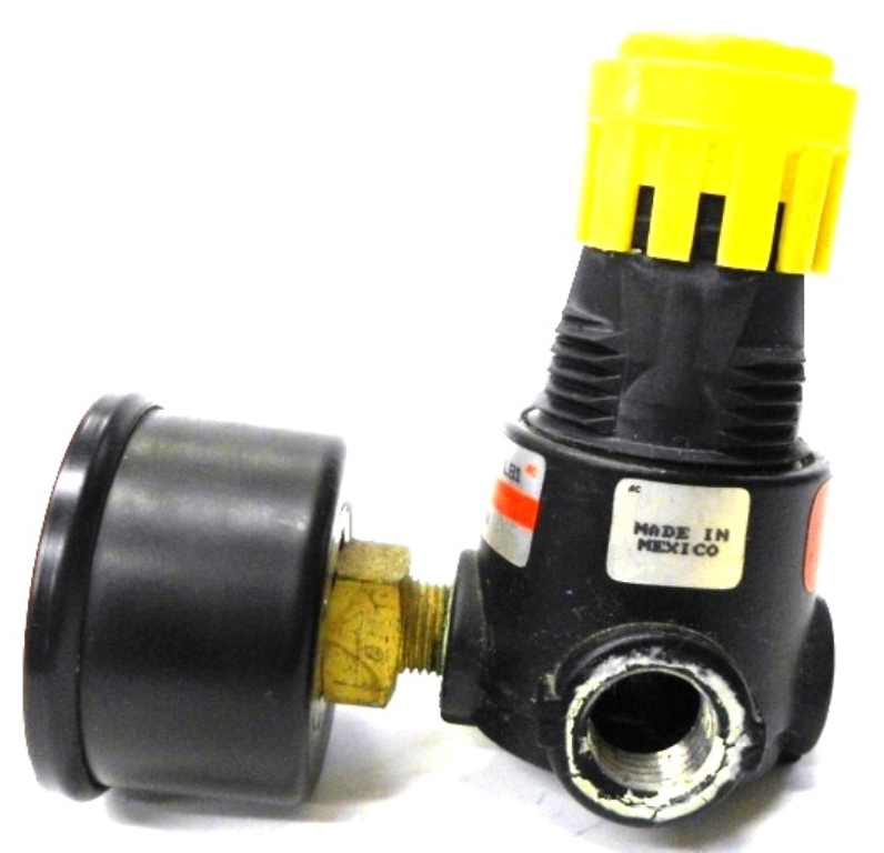 SCHRADER BELLOWS REGULATOR, 14R113FCSB, WITH GAUGE 0-7kPa & 0-100PSI, 1/4″ PORTS