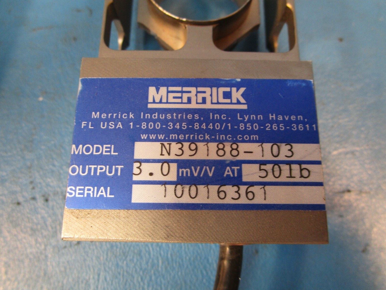 Merrick N39188-103 Load Cell Transducer, Output 3.000