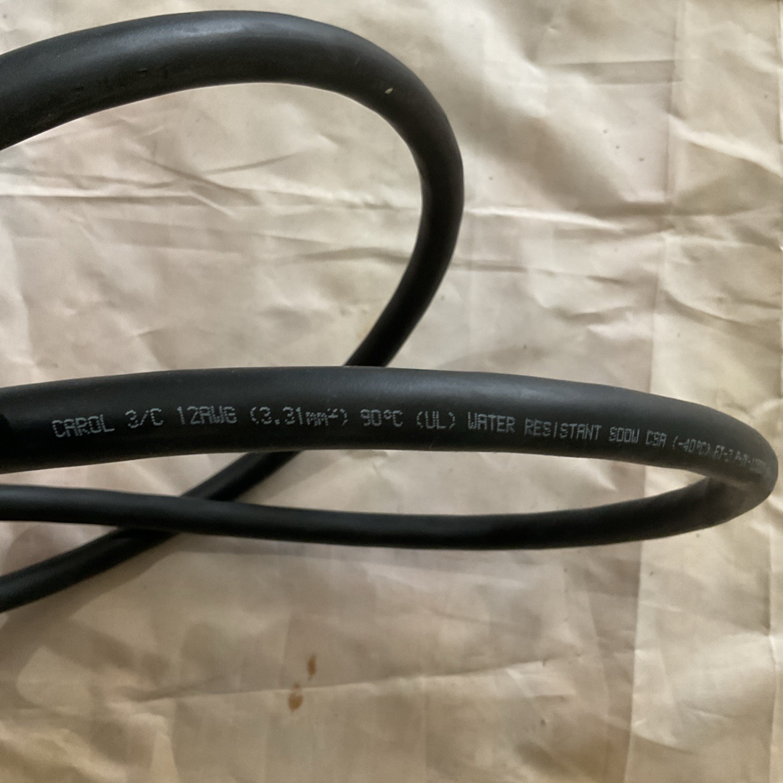 QTY 2 – 8ft Carol 3/C 12AWG equipment cord w/ Hubbel HBL2323 20A Female plug