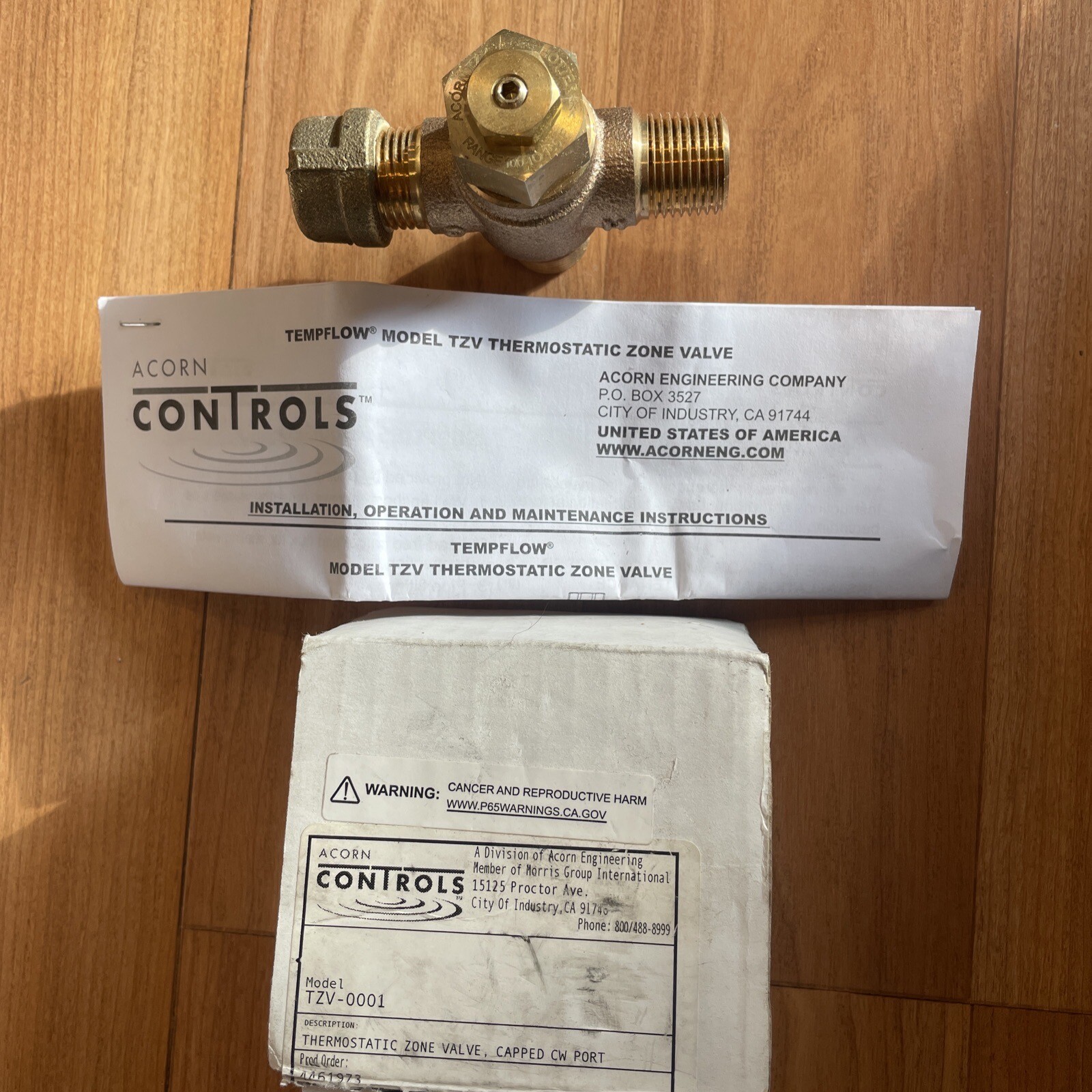 Acorn TZV-1 TempFlow 1/2 in. NPT Brass Thermostatic Zone Valve