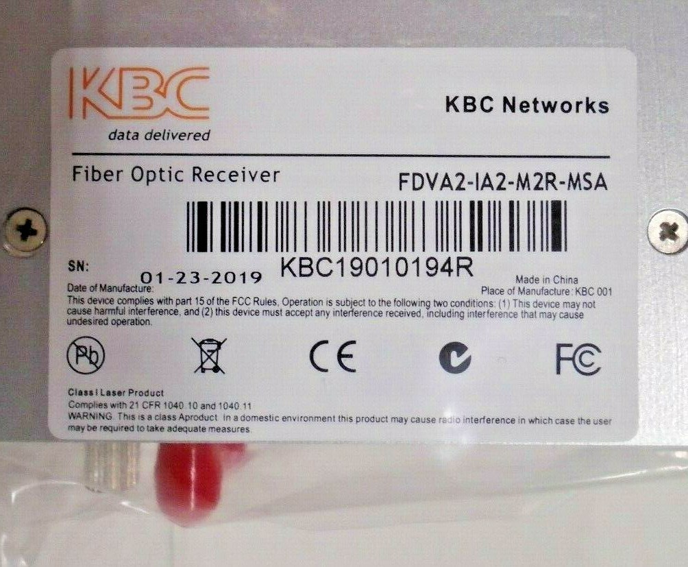 NIOB KBC Fiber Optic Transmitter Receiver FDVA2-IA2-M2R-WSA | KBC1901019