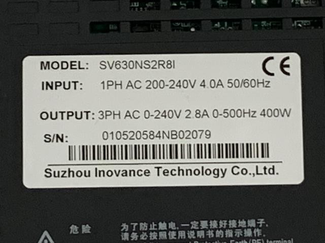 Suzhou Inovance Servo Driver – SV630NS2R81 w/Warranty