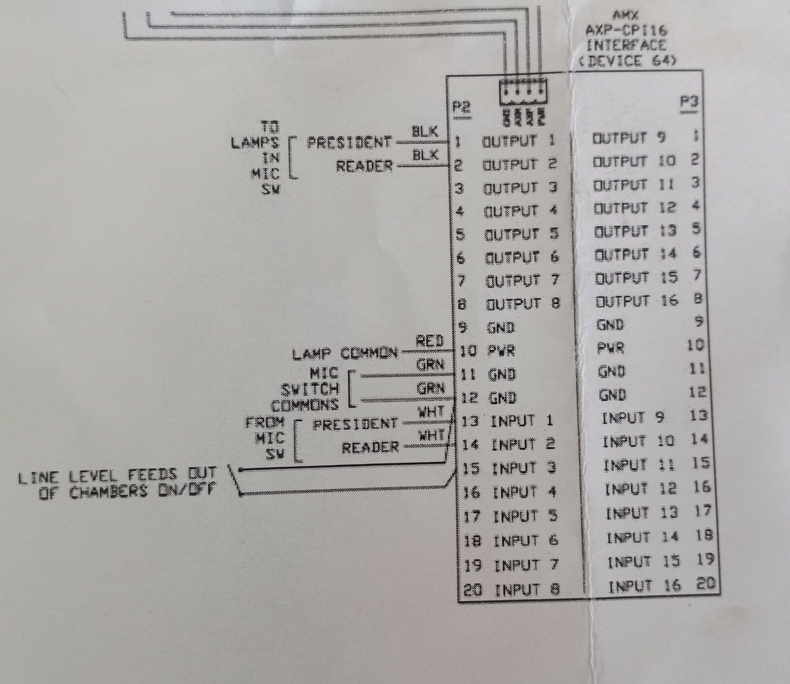AMX-AXP-CPI16 16 CH I/O INTERFACE includes one 8 ch. I/O screw connection Block