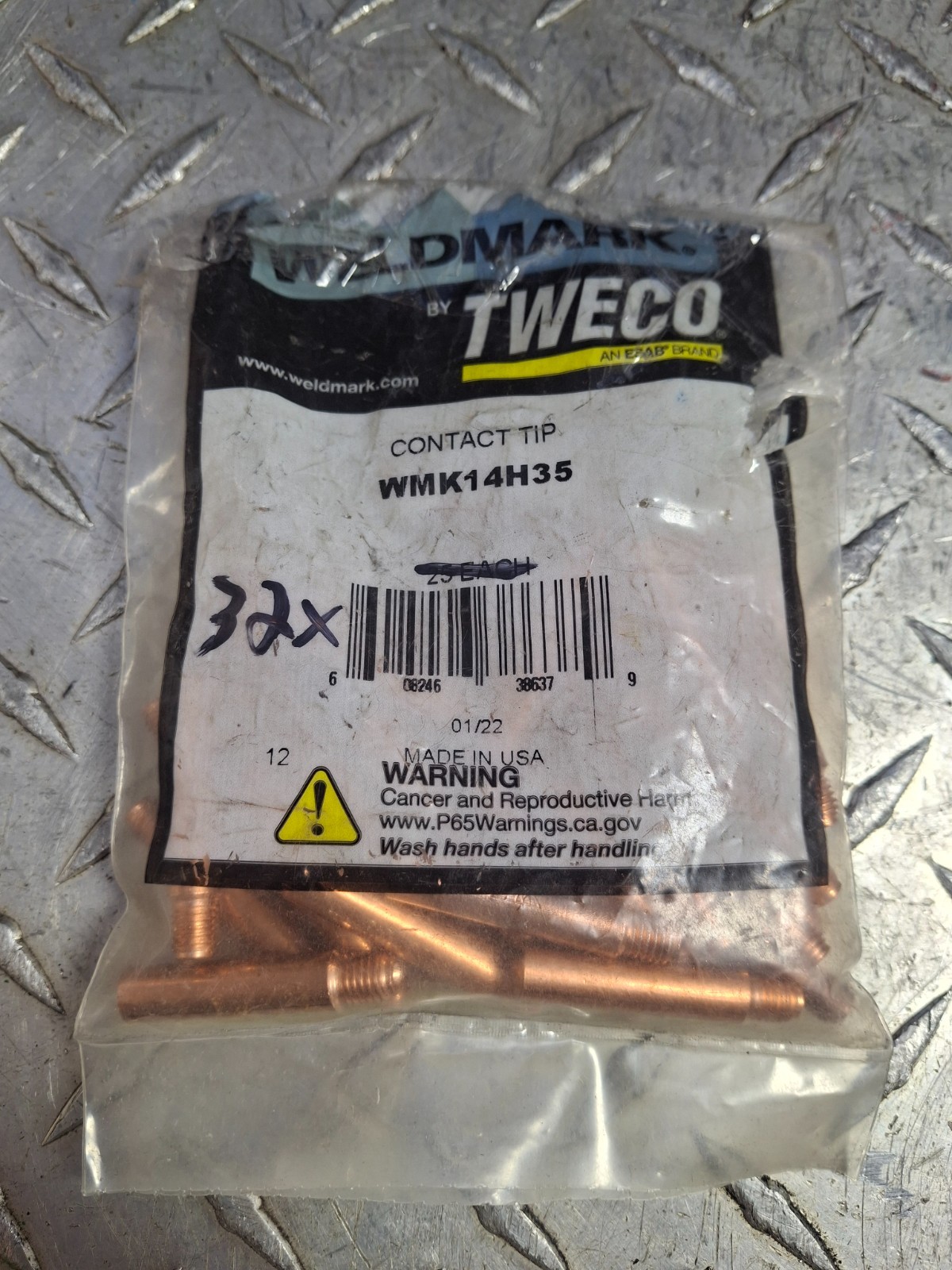 Weldmark by Tweco WMK14H35 MIG Copper Welding Contact Tips Lot of 32