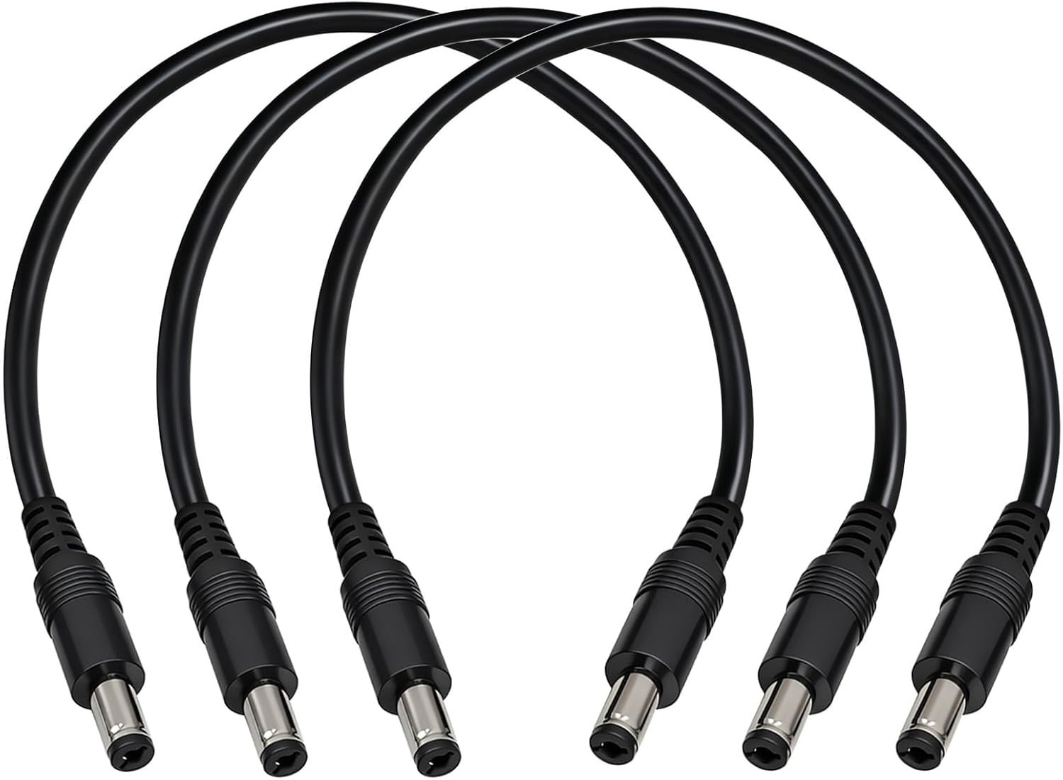 5.5Mm X 2.1Mm 12V DC Power Cable 3-Pack,Dc5521 Male to Male Extension Cable 18AW