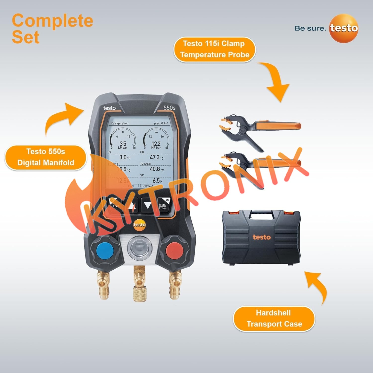 Testo 550s SMART KIT 2-Valve Digital Manifold/Wireless Temp Probe