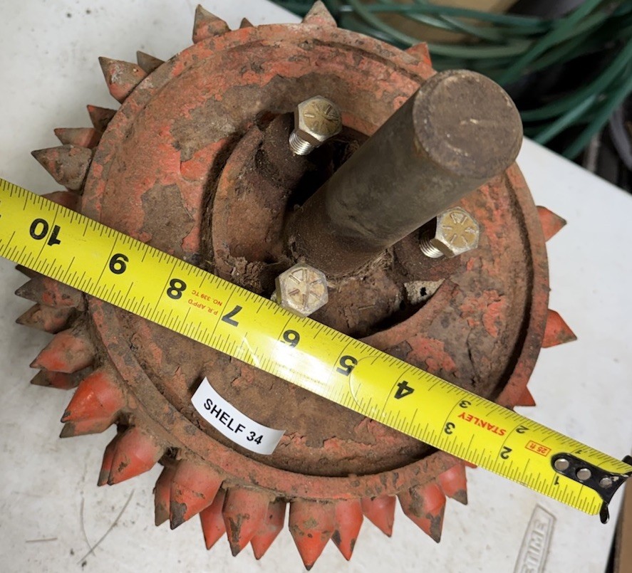 Conical Log Feeder Wheel With Shaft, See Description