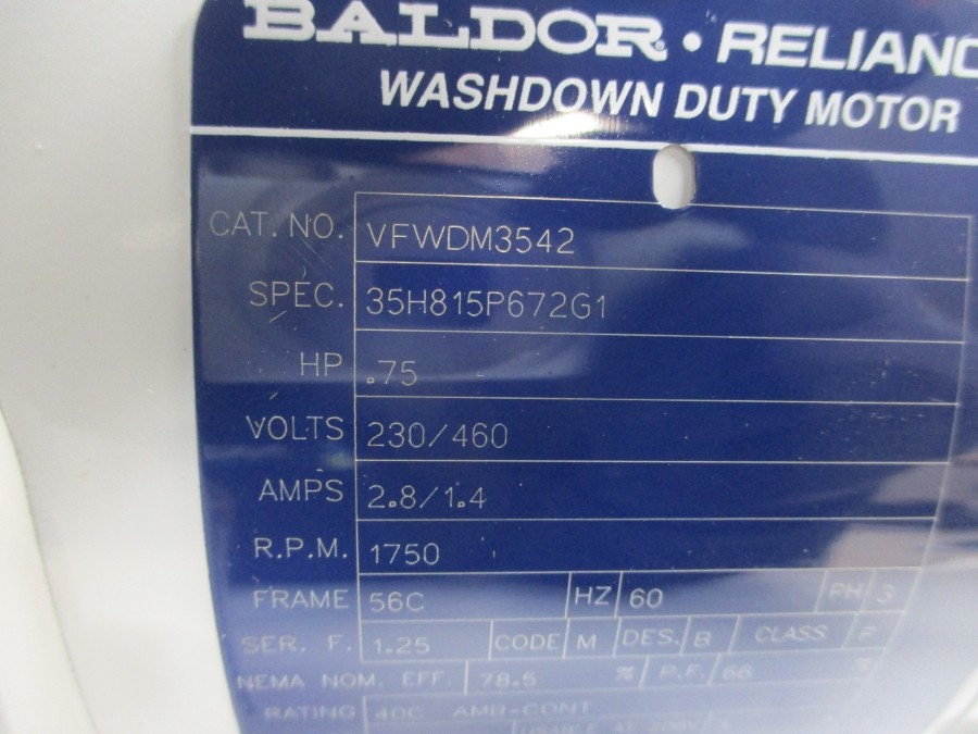 BALDOR VFWDM3542 35H815P672G1 230/460V 2.8/1.4A NSMP
