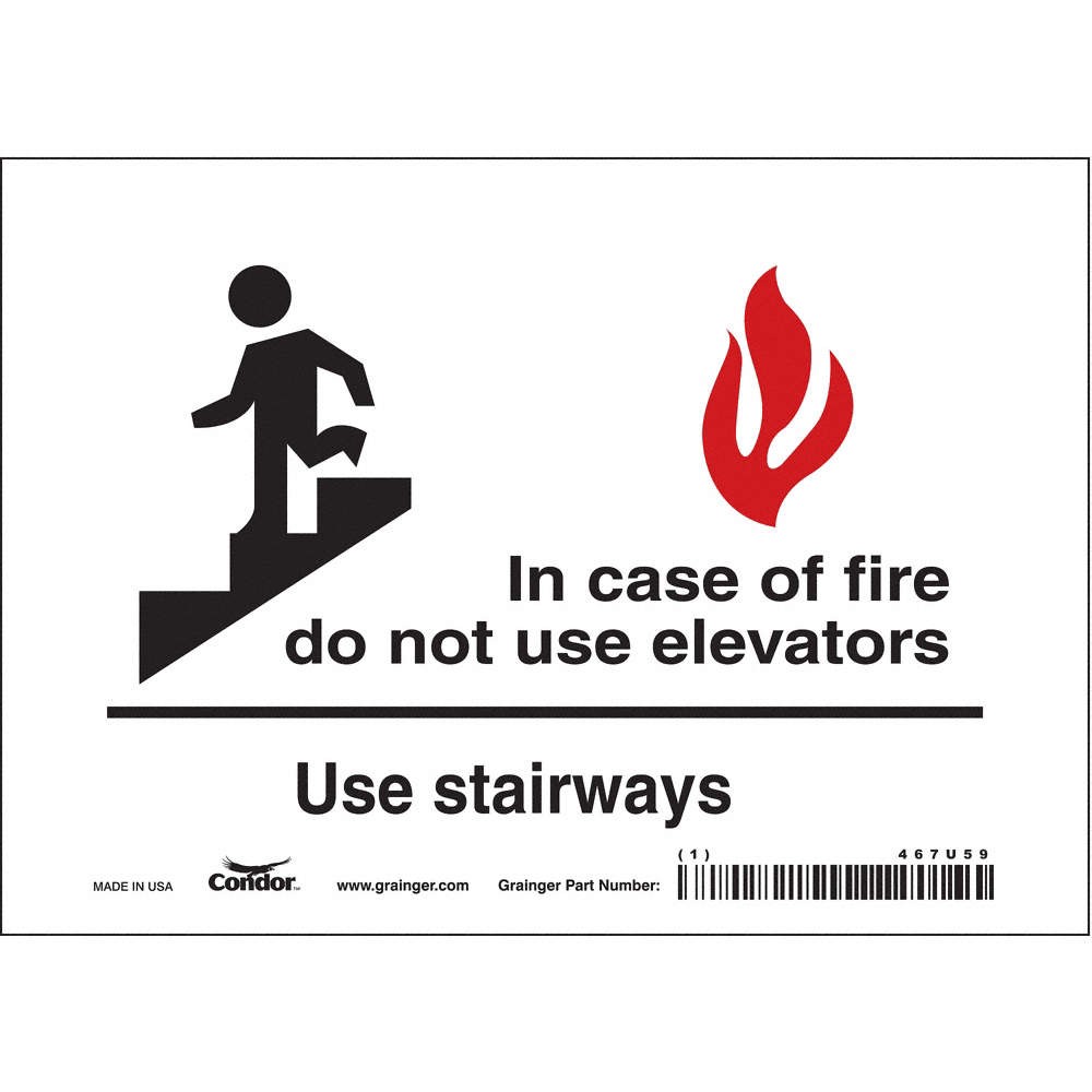 CONDOR 467U59 Safety Sign,5 in x 7 in,Vinyl 467U59