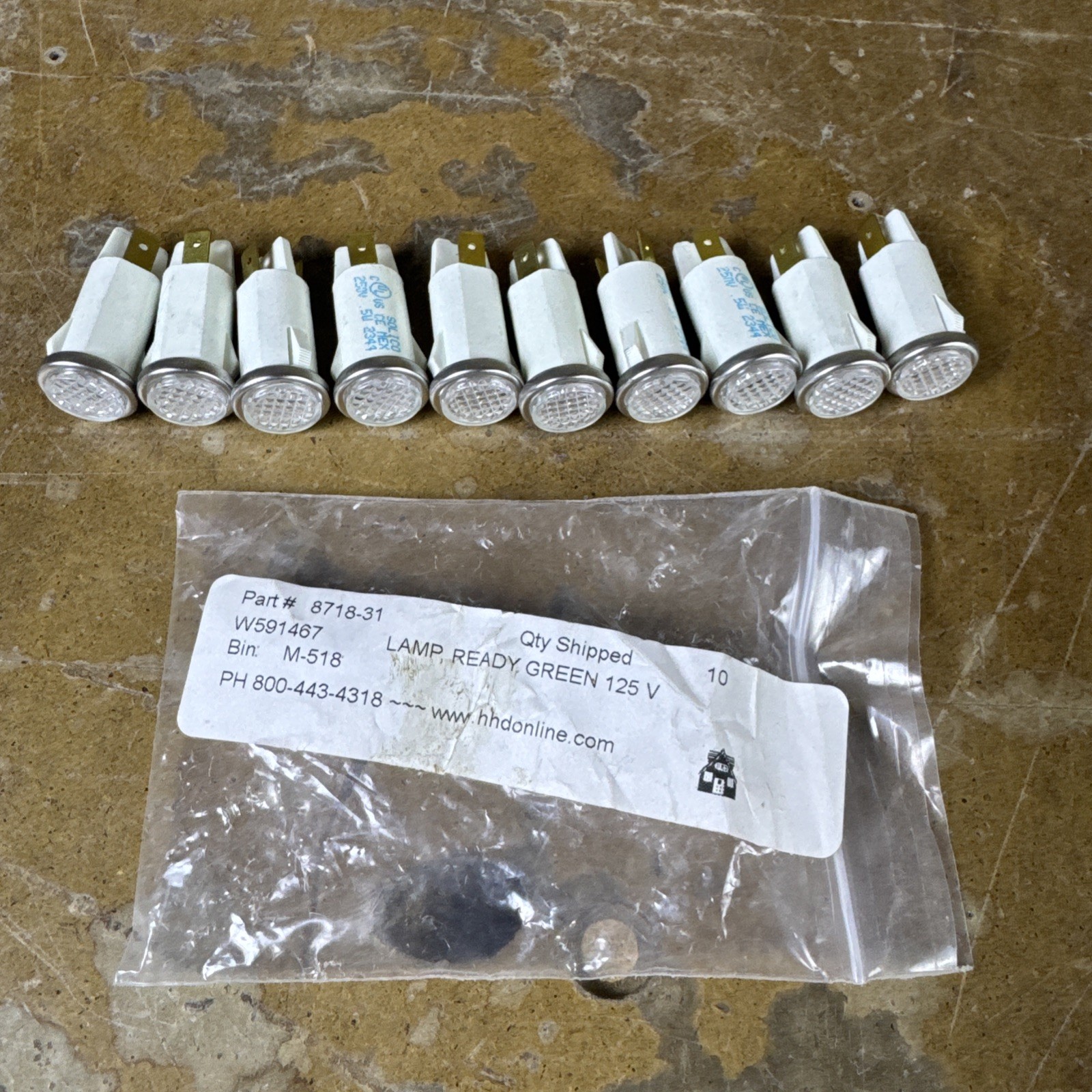Bloomfield 8718-31 Equivalent Signal Light; 1/2″; Green; 125V 10 Pack New