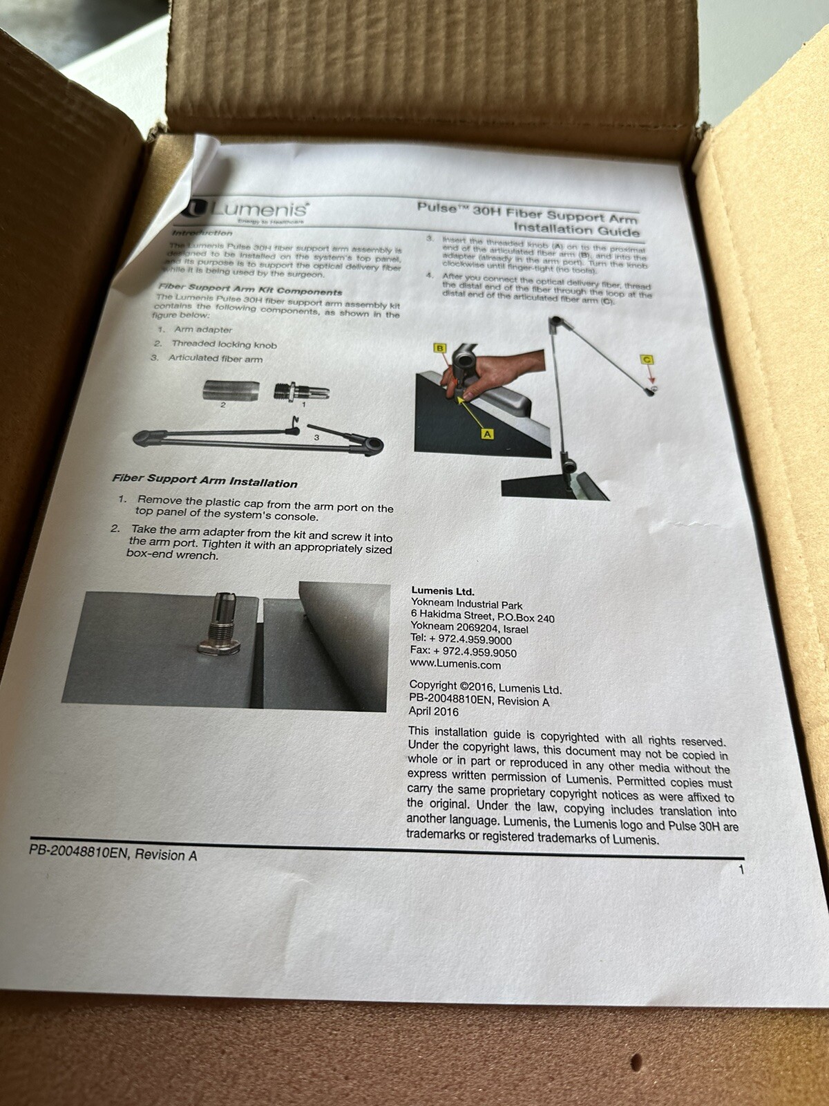 Lumenis Lumenis Pulse 30H Holmium Laser Extension Arm 2021