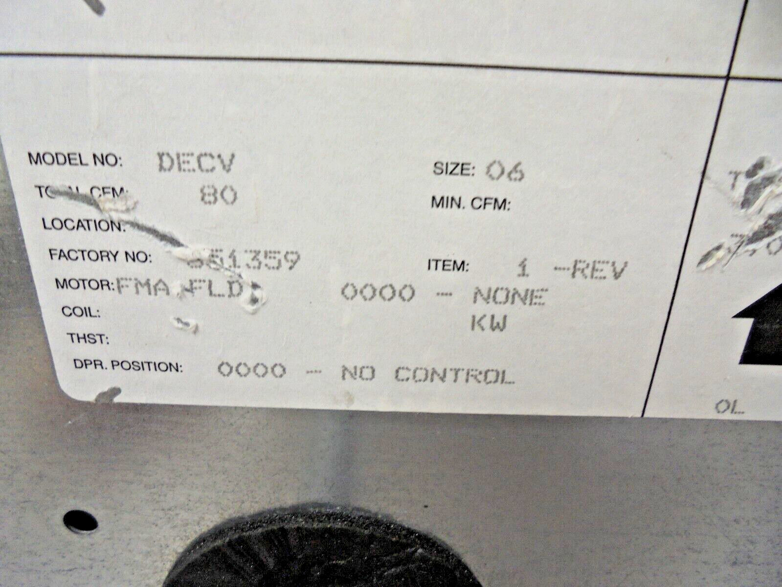 Titus 80 CFM DECV 6 Inch Round Damper Unit Without Control